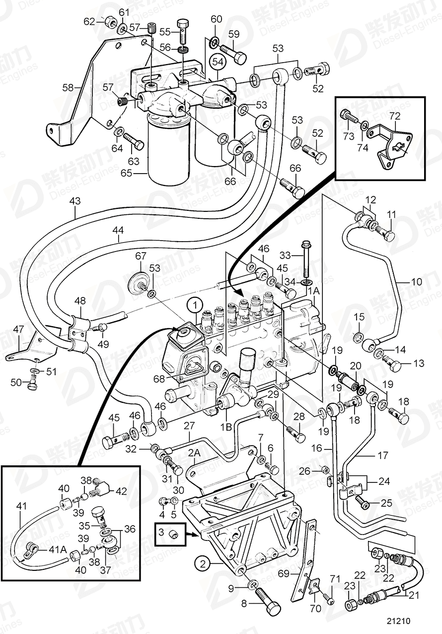 VOLVO Injection pump 3826157 Drawing VOLVO Injection pump 3826157 Drawing